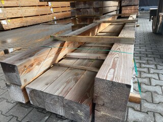 7x Douglas Balken Geschaafd, 190x190mm, lengte 500cm